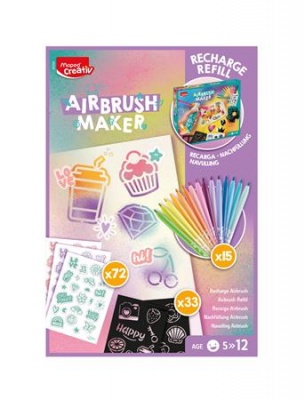 Kreatív festékszóró utántöltő, pasztell színek, MAPED CREATIV "Airbrush Maker"