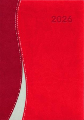 Naptár, tervező, A5, napi, DAYLINER "Dubai", piros-piros